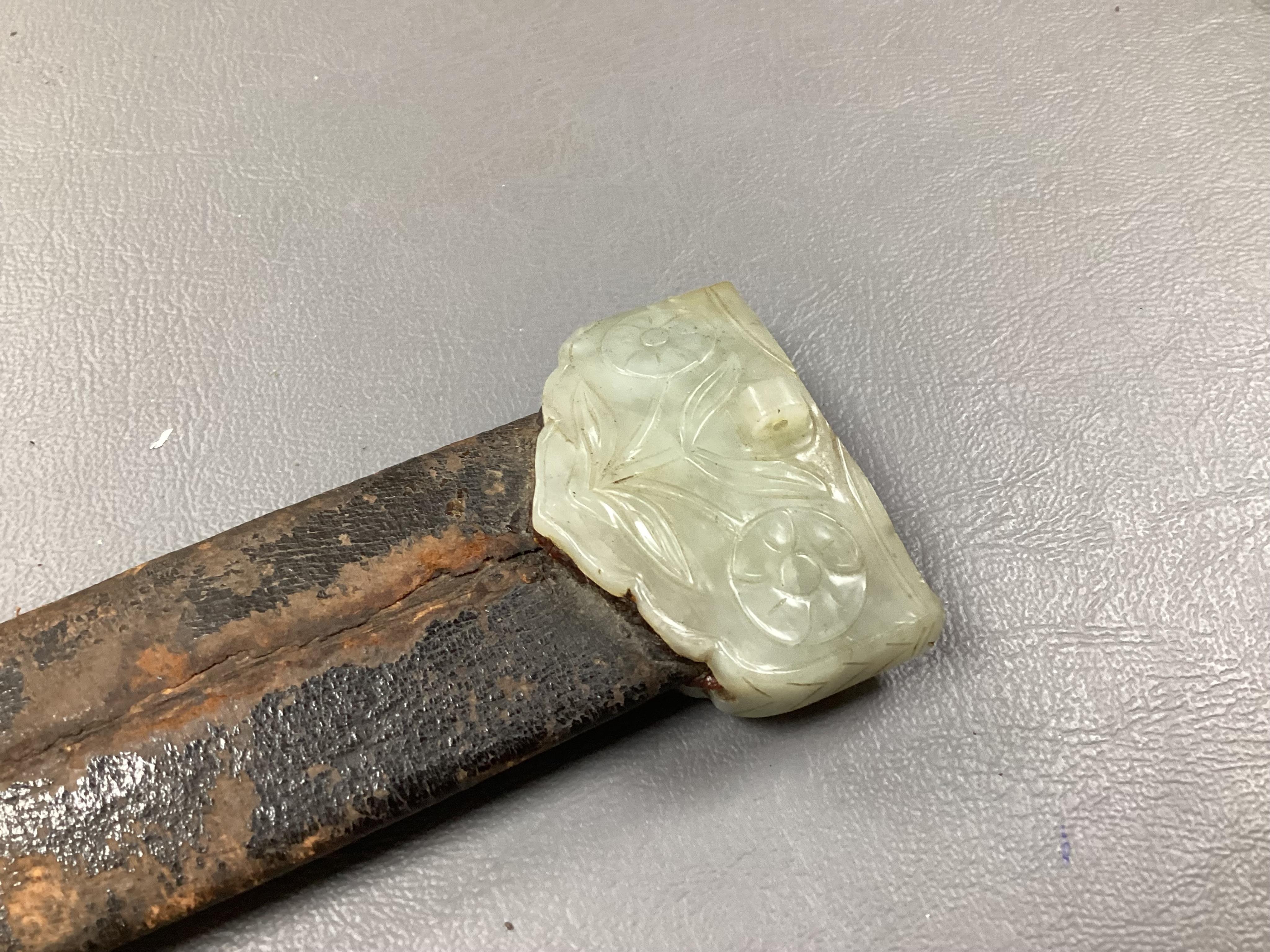 A Chinese or Indian Mughal style jade mounted dagger, 19th century